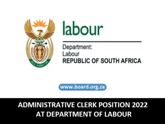 ADMINISTRATIVE CLERK POSITION 2022 AT DEPARTMENT OF LABOUR