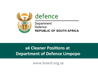 x4 Cleaner Positions at Department of Defence Limpopo