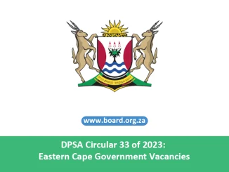 DPSA Circular 33 of 2023: Eastern Cape Government Vacancies