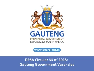 DPSA Circular 33 of 2023: Gauteng Government Vacancies
