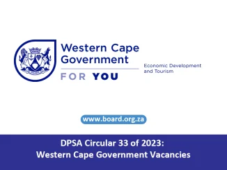 DPSA Circular 33 of 2023: Western Cape Government Vacancies