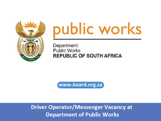 Driver Operator/Messenger Vacancy at Department of Public Works