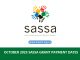 OCTOBER 2023 SASSA GRANT PAYMENT DATES