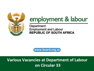 Various Vacancies at Department of Labour on Circular 33