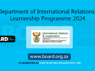 Department of International Relations: Learnership Programme 2024