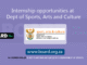 Internship opportunities at Dept of Sports, Arts and Culture
