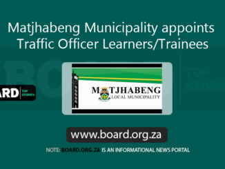 Matjhabeng Municipality appoints Traffic Officer Learners/Trainees