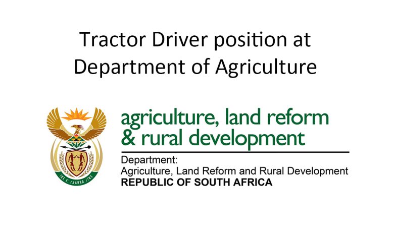 Tractor Driver position at Department of Agriculture
