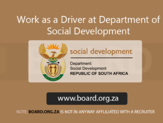Work as a Driver at Department of Social Development