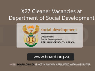 X27 Cleaner Vacancies at Department of Social Development