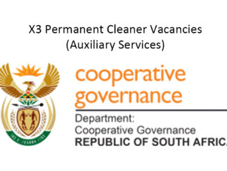 X3 Permanent Cleaner Vacancies (Auxiliary Services)
