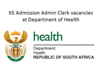 X5 Admission Admin Clerk vacancies at Department of Health