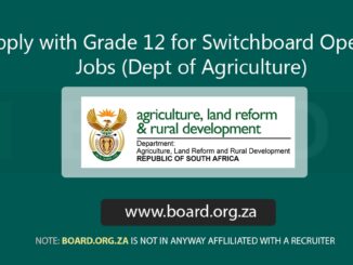 Apply with Grade 12 for Switchboard Operator Jobs (Dept of Agriculture)