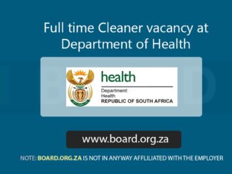 Full time Cleaner vacancy at Department of Health