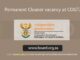 Permanent Cleaner vacancy at COGTA