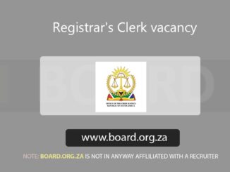 Registrar's Clerk vacancy at Office of the Chief Justice