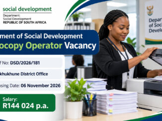 Department of Social Development Photocopy Operator Vacancy