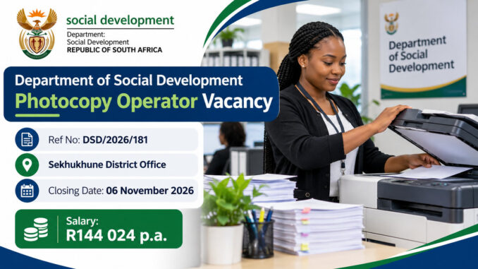 department_of_social_development_photocopy_operator_1200x675 Department of Social Development Photocopy Operator Vacancy