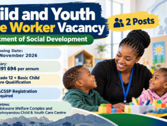 Department of Social Development Child and Youth Care Worker Vacancies: 2 Posts Available