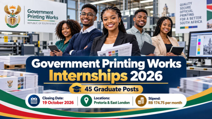 Government Printing Works Internships 2026